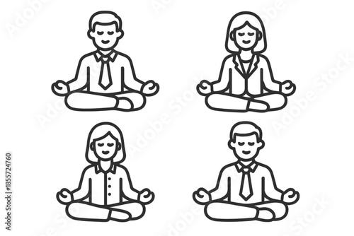 Business people meditating