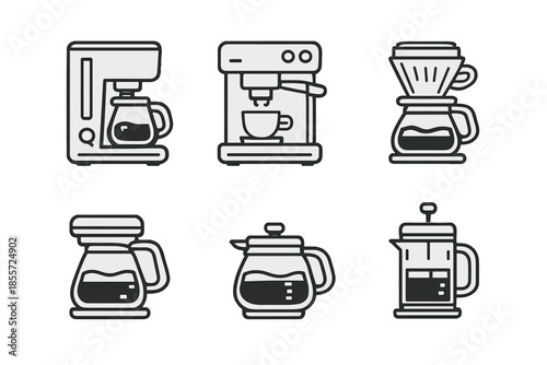 Coffee Maker Icons Set