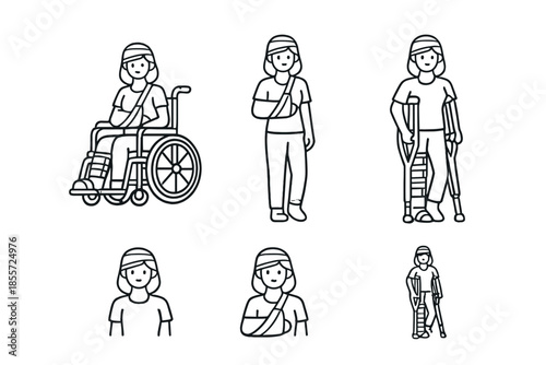 Injured Person Icons