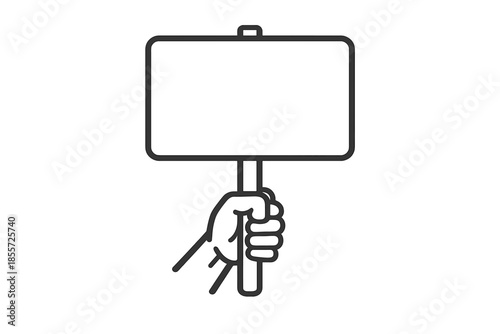 Hand holding blank sign