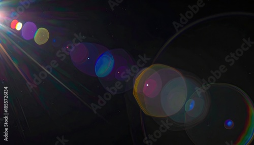 Light flares streak across dark space, creating spectral circles