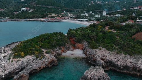 Utjeha Beach aerial view in Montenegro
