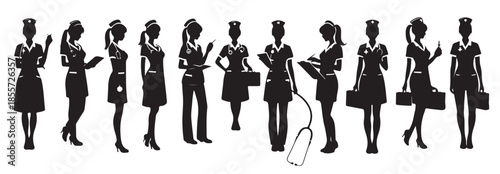 nurse icon element set illustration