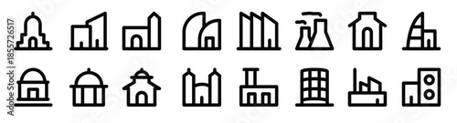  pack of architectures bold line icons