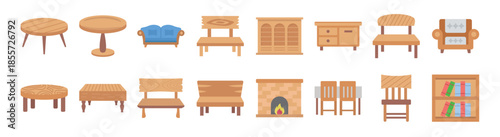 pack of furniture flat vector icons