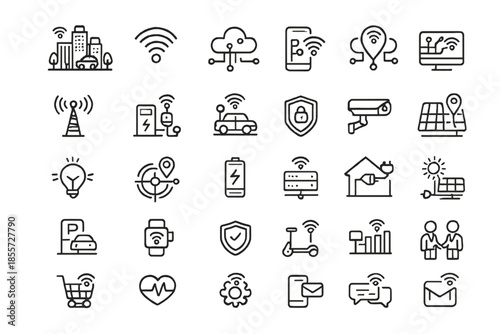 Smart City Technology Icons