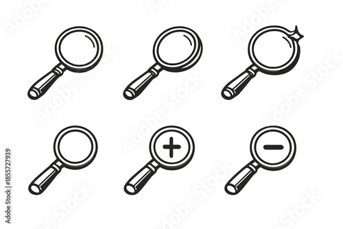 Magnifying Glass Icons Set