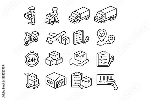 Delivery and Logistics Icon Set