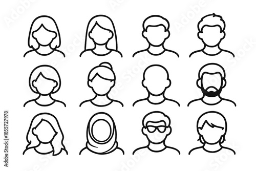 Collection of Diverse Avatar Icons