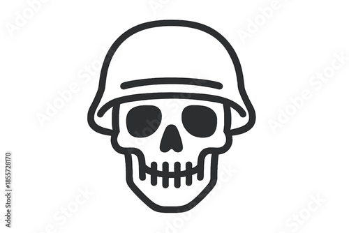 Skull with Soldier Helmet