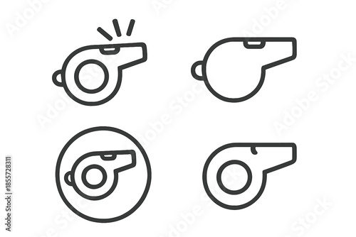 Set of four whistle icons