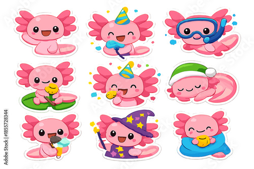 Cute Axolotl Sticker Pack