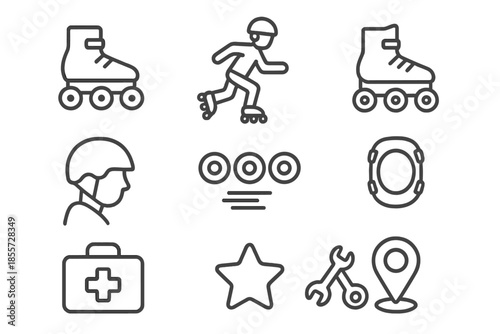 Rollerblading Equipment and Icons