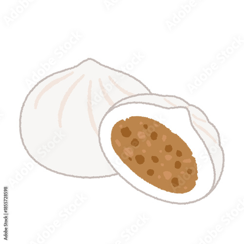 肉まん・豚まんのイラスト