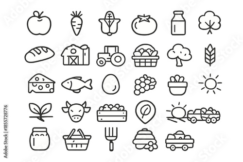 Farm and Harvest Icon Set