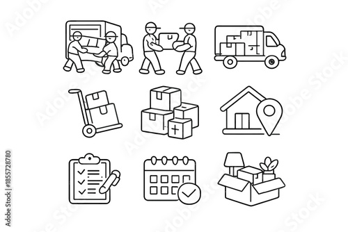 Moving and Storage Icons Set