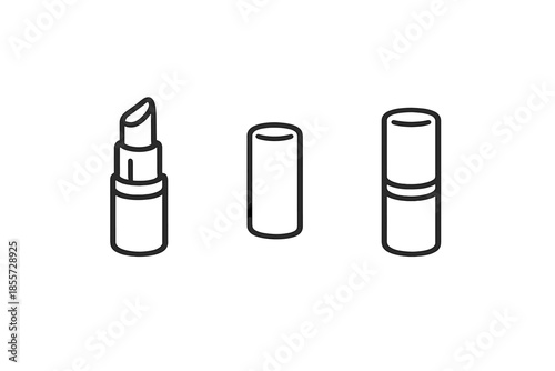 Lipstick outline on grey background