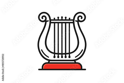 Minimalist Harp Icon on Gradient Background