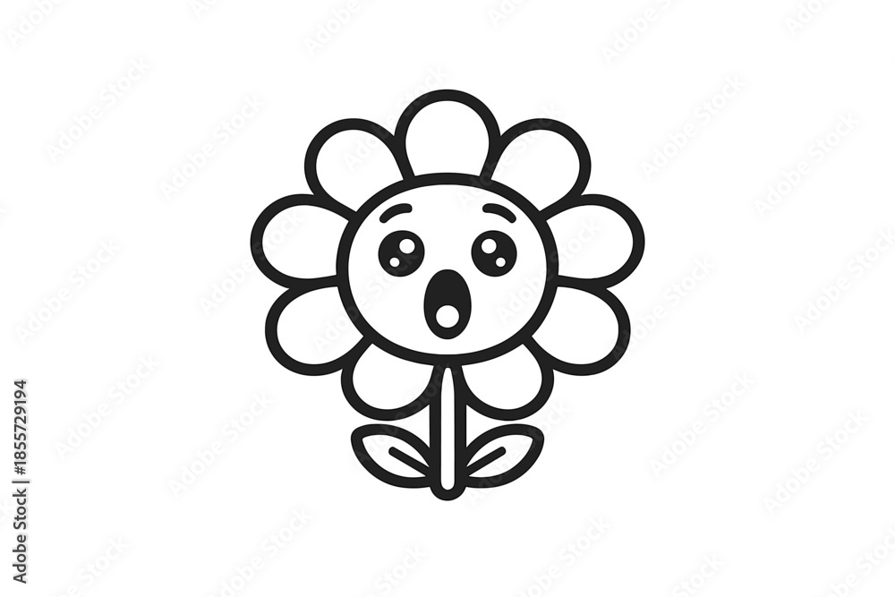 Fototapeta premium Surprised Flower Icon