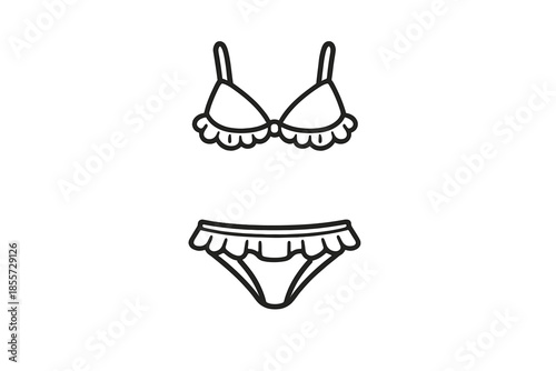Bikini icon with ruffles