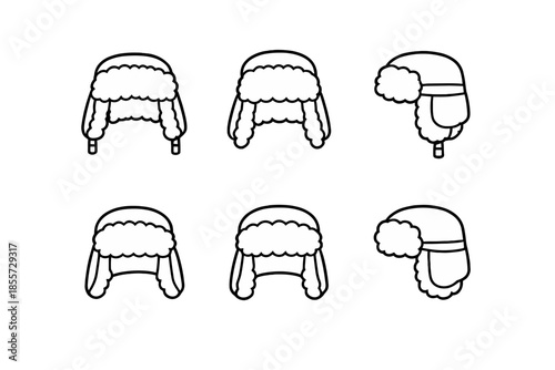 Winter Ushanka Hat Icons