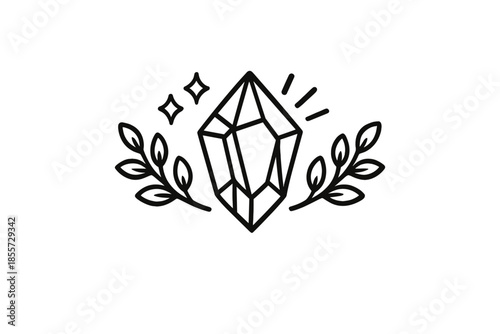 Gemstone with Laurel Wreath and Stars