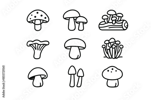 Mushroom Icons Set