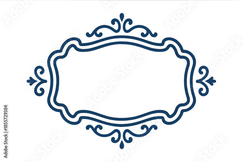 Ornate blue frame with flourish details on a gradient background