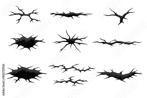 Collection of Cracked Ground and Hole Textures