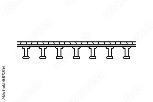 Abstract bridge outline with supports