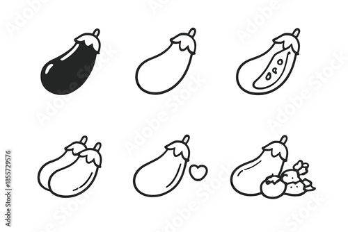 Eggplant Icons Set