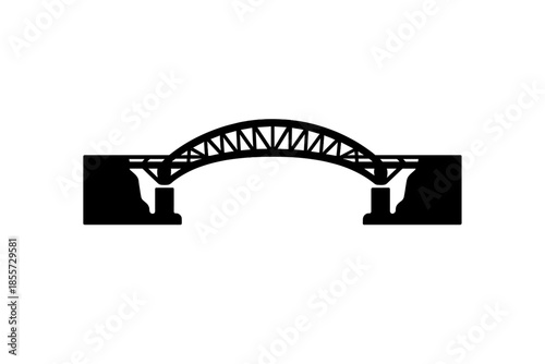 Abstract geometric arch with pillars