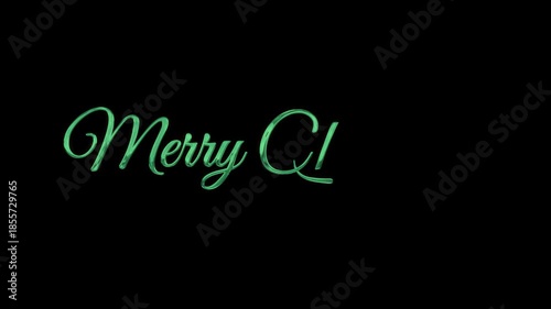 Green text wishes merry christmas. Suitable for holiday greeting cards, social media posts, and festive designs.
