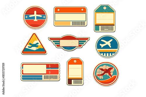 Retro Aviation Badges and Stickers