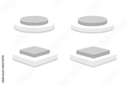 Four 3D product display pedestals