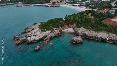 Utjeha Beach aerial view in Montenegro