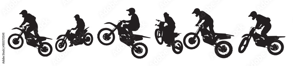 Fototapeta premium silhouette of a biker doing style tricks on his