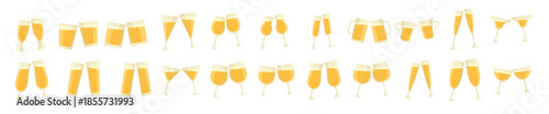 sparkling glasses cheers illustration