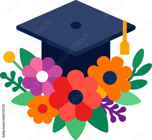 졸업 축하 벡터 아이콘 세트