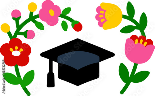 졸업 축하 벡터 아이콘 세트