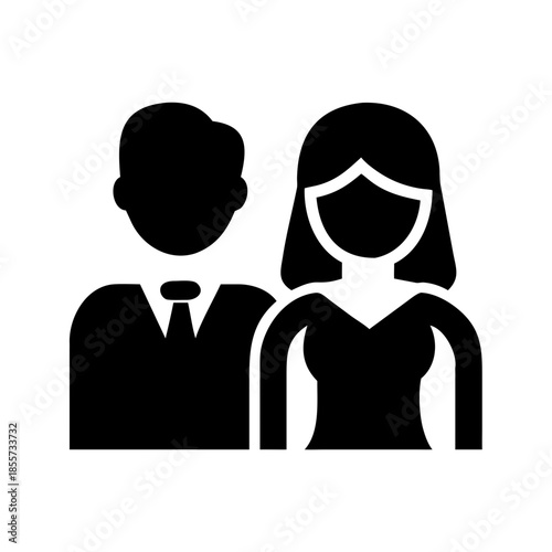 Couple silhouette isolated on white background