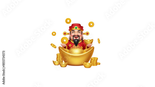 God of Wealth Prosperity with gold money