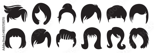  silhouette hairstyle and wig icons