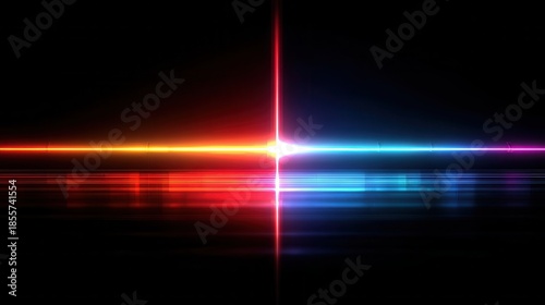 Vibrant Neon Light Spectrum Reflected on Water Surface in Dark Abstract Background