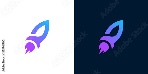 Futuristic Rocketship Emblem for Space Exploration and Innovative Technology Brands