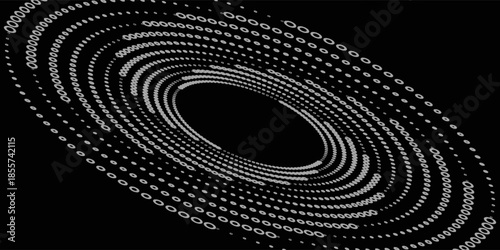 Dotted circular logo. circular concentric dots isolated on the white background. Halftone fabric design