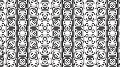 Abstract Black White Geometric Grid Pattern