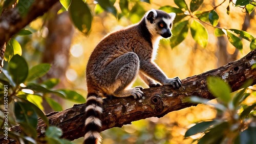 Wallpaper Mural Lemur perched on tree branch Torontodigital.ca