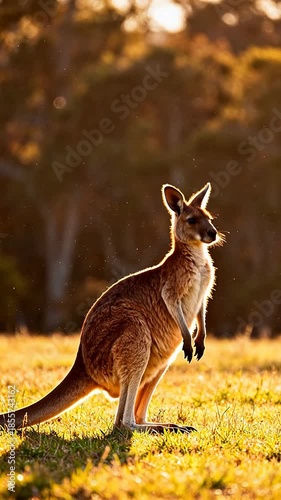 Wallpaper Mural Kangaroo leaping in grassy field Torontodigital.ca
