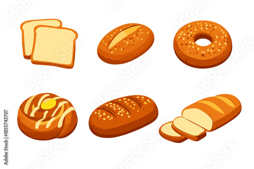 Collection of freshly baked bread and pastries